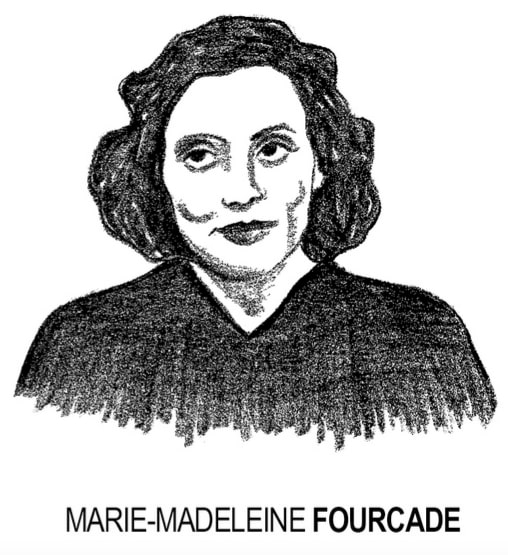 Illustration de Marie-Madeleine Fourcade, responsable de l'un des plus importants réseau de résistance durant la Seconde Guerre Mondiale.