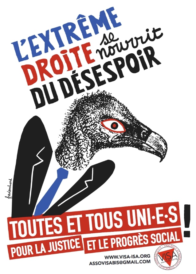 Affiche VISA des années 1980 : "L'extrême droite se nourrit du désespoir". © VISA