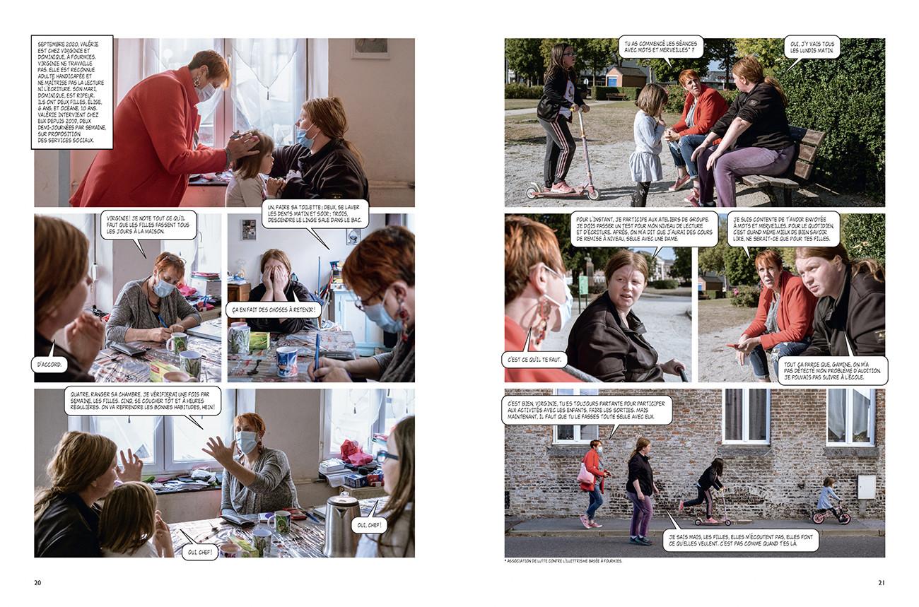  Le livre "Les femmes du lien" met en scène le quotidien de 8 auxiliaires de vie, sous forme de roman-photo. © Vincent Jarousseau - Les femmes du lien. 