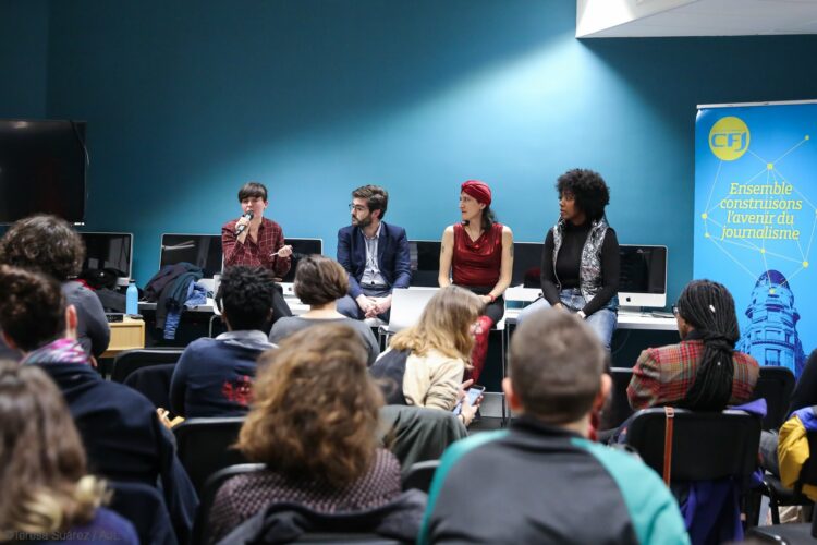 Table-ronde sur le traitement de la PMA dans les médias, organisée en 2020 par les associations de journalistes AJL et Prenons la Une. © Prenons la Une